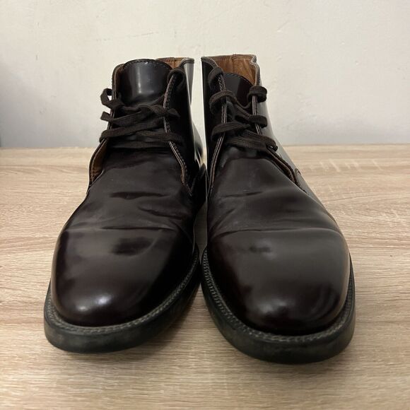 Triver Flight Dark Brown Leather Lace Up Ankle Boots Men’s Size 42 Shoes - Picture 6 of 10